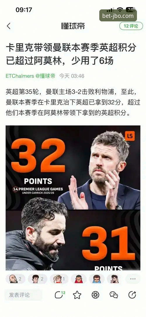 竞博JBO正规吗 曼联战术转型vs竞博JBO观赛体验:卡里克与阿莫林时代的全面对比